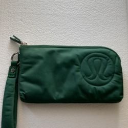 Lululemon Athletica Now And Always Puffy Pouch Wristlet Two Zippers Compartment Nylon