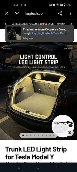 LED light strip receiver and lighter plug adapter for Tesla y & y juniper brand new $25