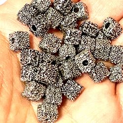 Geometric Cubed Metal Beads 
