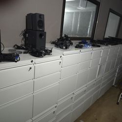 White Rolling File Cabinet