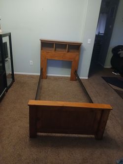Solid wood twin bed frame