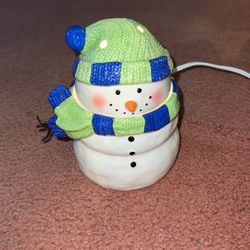 Light up Ceramic Snowman 