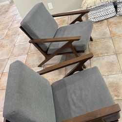 Mid Century Modern Arm Accent Chairs