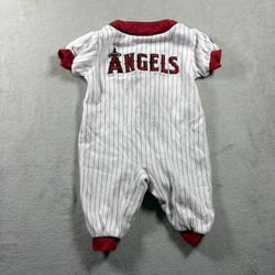 Vintage Majestic Los Angeles Angels Baseball Bodysuit Romper 6/9 months Red #2B