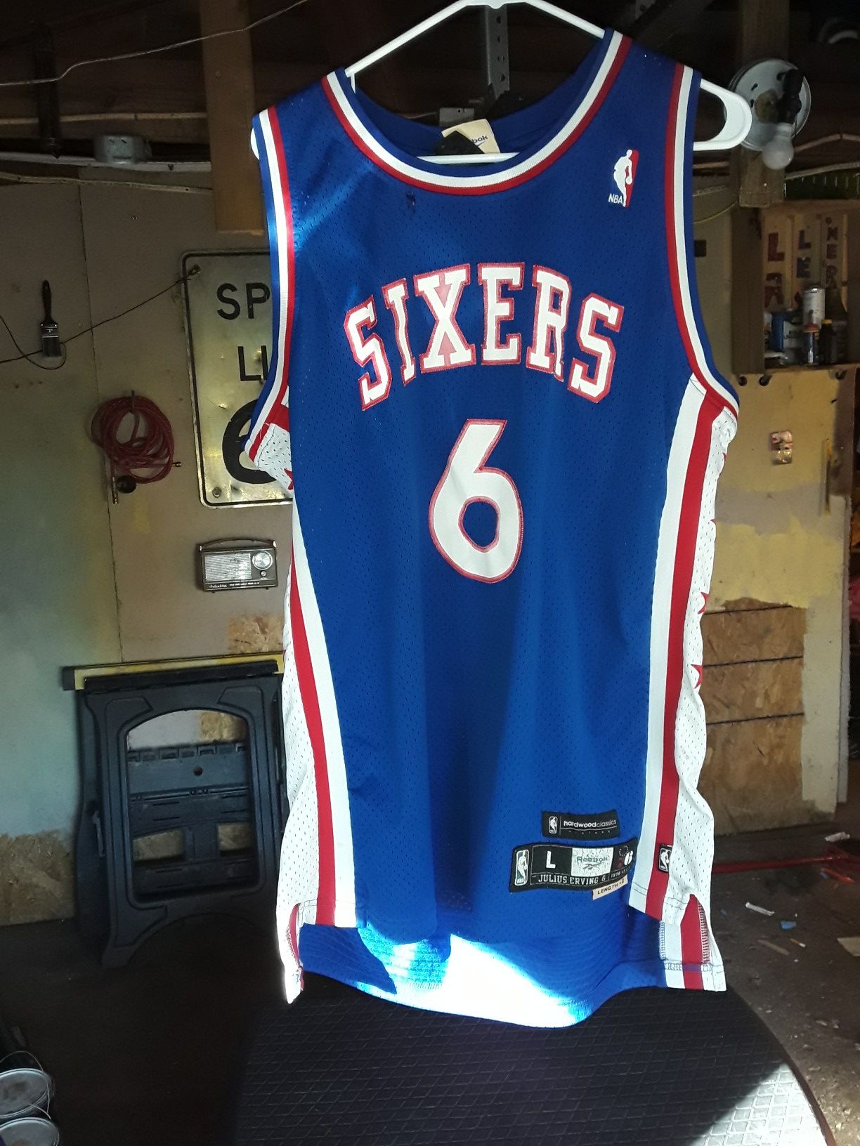 SIZE LARGE ..JULIUS ERVING NBA JERSEY...GREAT BUY!!!