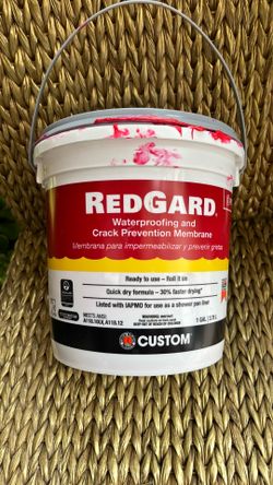 Red hard waterproofing only 1/2 full