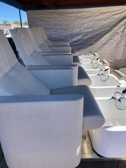 Pedicure Spa Chairs with Foot Basins – Set of 6