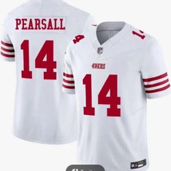 49ers Pearsall #14Stitched  Jersey White Small-Large 