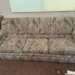 3 Cushion Couch w/ Pullout Sofa Bed