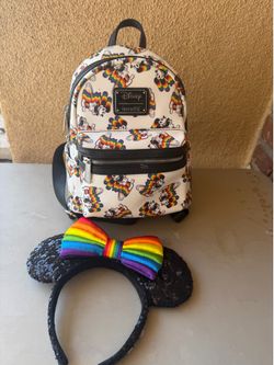 Loungefly Disney Mickey Mouse Rainbow Mini Backpack