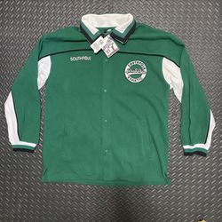 Vintage South Pole 21 Athletic Button Down Sweater 2XL Kelly Green NWT