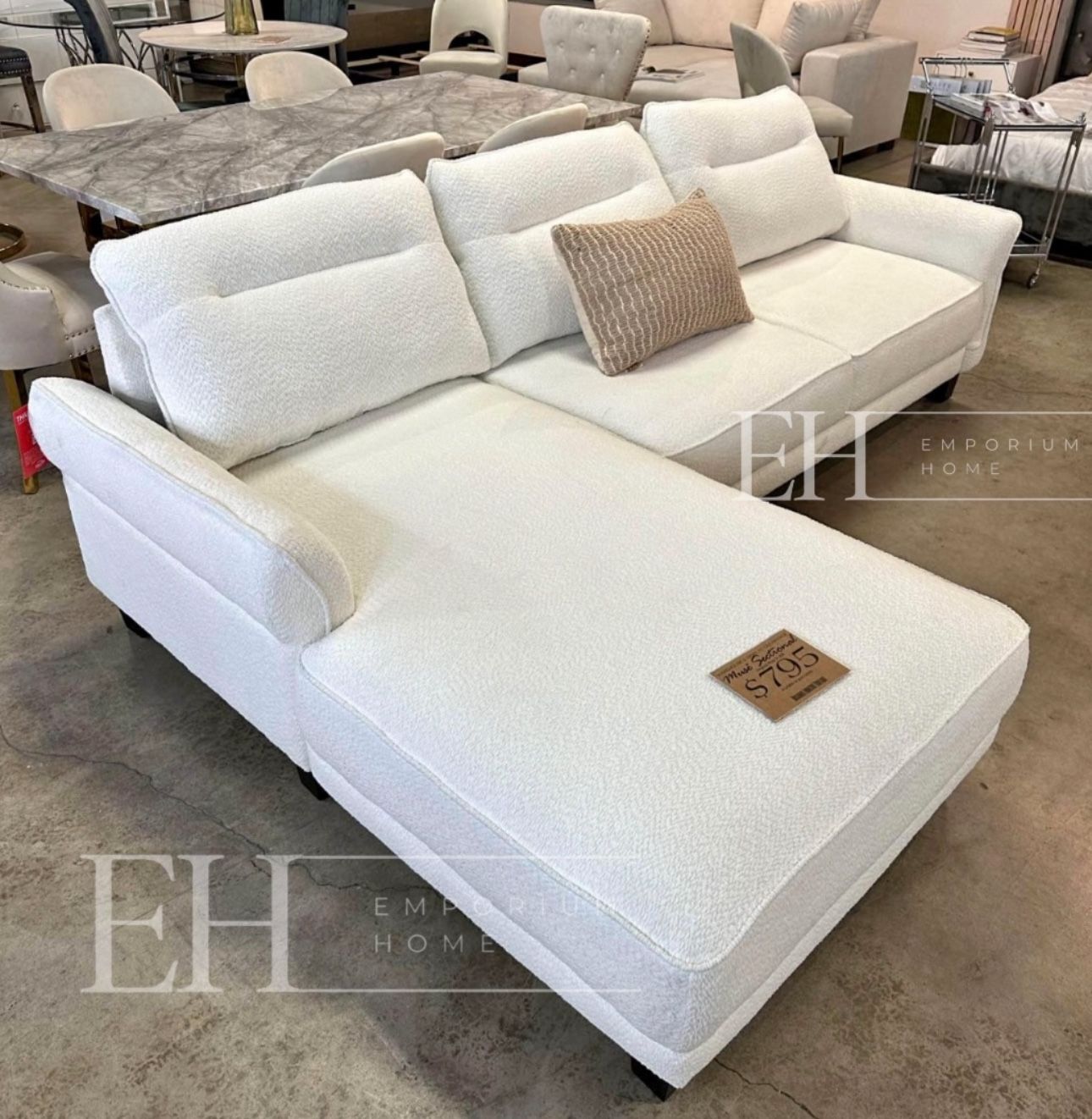 White Or Grey Boucle Sofa Sectional