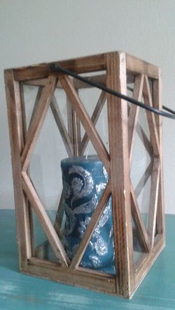 Rustic candle holder with candle