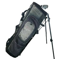 AirTrek XL by DayTrek Green \ Brown Golf Bag With Multiple Dividers, Three Golf Clubs, Stand And Carry Handle