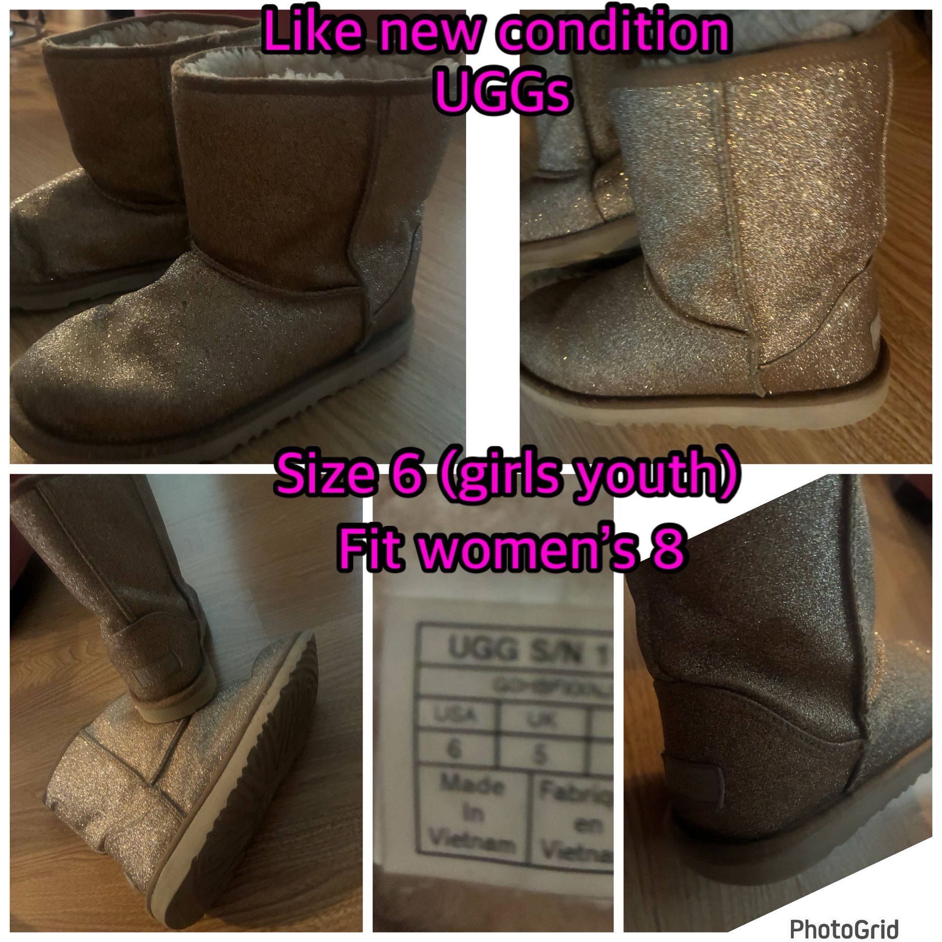 Size 6youth Fit Women 8 UGGs Excellent Condition