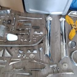 Lot Of Miscellaneous Classic Car Chrome Parts British Cars German Cars Italian Cars