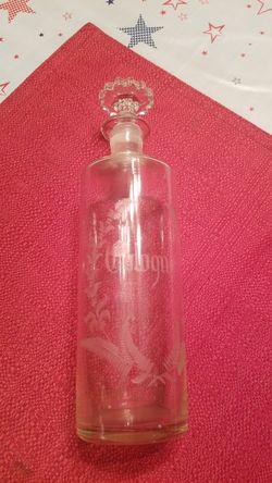Glass etched cologne bottle