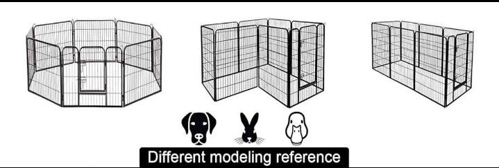 Pet Playpen 8 Panels 40 Inches Dog Pen Extra Large Indoor Outdoor Back or Front Yard Cage Fencing