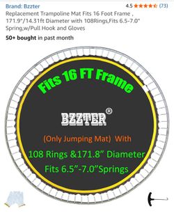 16ft trampoline replacement jump mat and safety mat