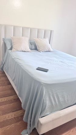 Cream bed frame