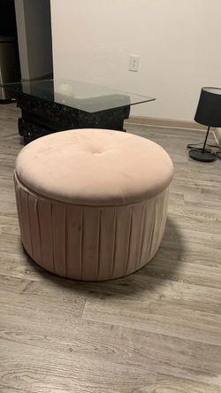 Pink Suede Storage Ottoman Trunk