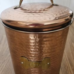 Handcrafted Copper Pet Food Canister