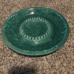 Vintage Modern Lane & Company Ashtray 11.5 Inch Mid Century Modern Green