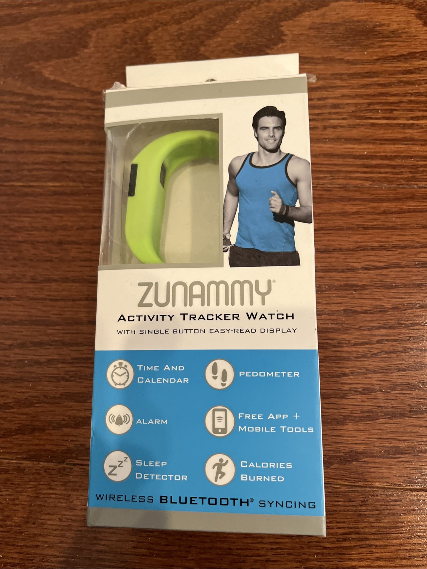 Zunammy activity tracker watch with single button easy read display no charger