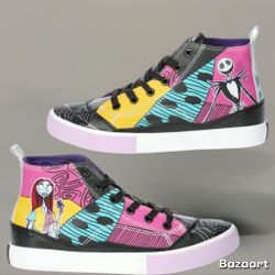 Sz 6.5 Women's Disney Nightmare Before Christmas High Top Lace Up sneaker