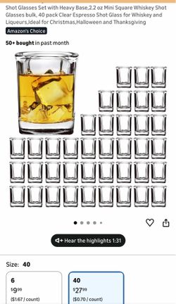 40 count shot glasses new