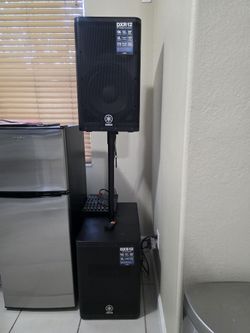 Yamaha DXR System PROFESSIONAL Audio For Dj or Bar. Pristine Condition. Home Use Only. Dont Miss It!! Includes Active Subwofer And Active LoudSpeaker