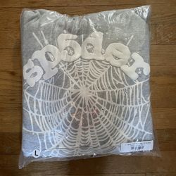 *AUTHENTIC* Sp5der OG Web Hoodie Heather Grey SIZE LARGE