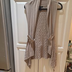 INC International Concepts Crochet Sweater Vest S 