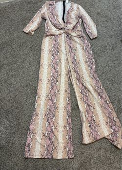 Snake Print Wide-Leg Jumpsuit
