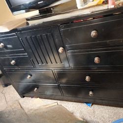 3-piece Black Wooden Bedroom Furniture 
