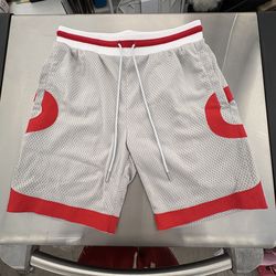 Asaali Jean Co Mesh Shorts Grey Red Size Small NWOT Streetwear