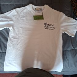 Mens White Gucci Tee Shirt 
