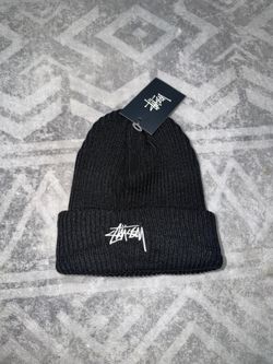 Stussy Black Knit Cuff Beanie