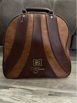 Vintage 1970s Hallmark Brunswick wind jammer bag and bowling ball