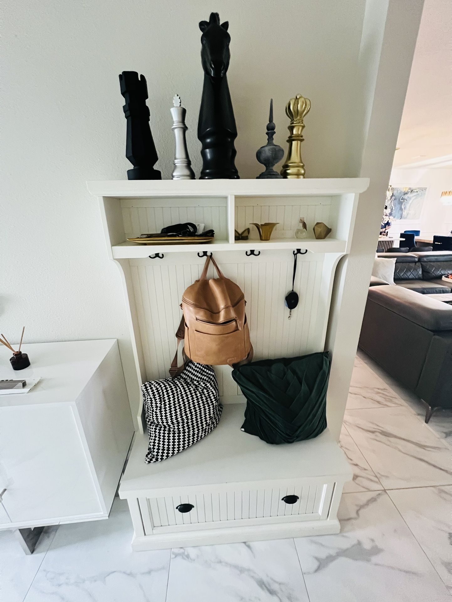 Entryway storage and bench furniture