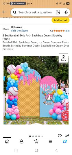 Baseball drip backdrop, party supply