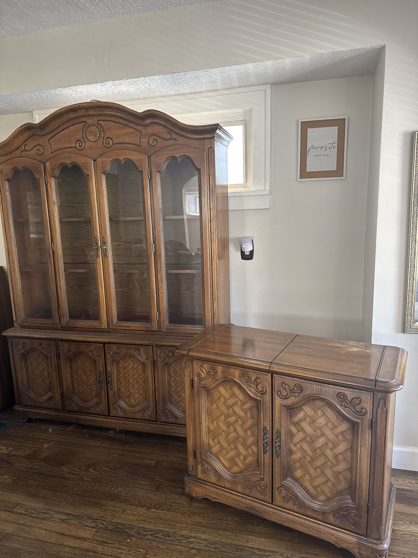 Authentic Hutch And Matching Cabinet