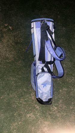 Top Flite Golf Bag Stand Carry 6way Dividers Dual Strap Purple White Black 34"