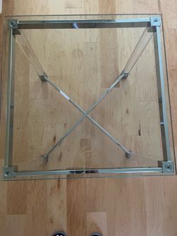 Glass and metal table