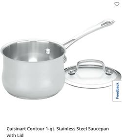 Cuisinart Contour 1-Qt Stainless Steel Saucepan with Lid