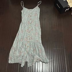 Girls Green Floral Dress