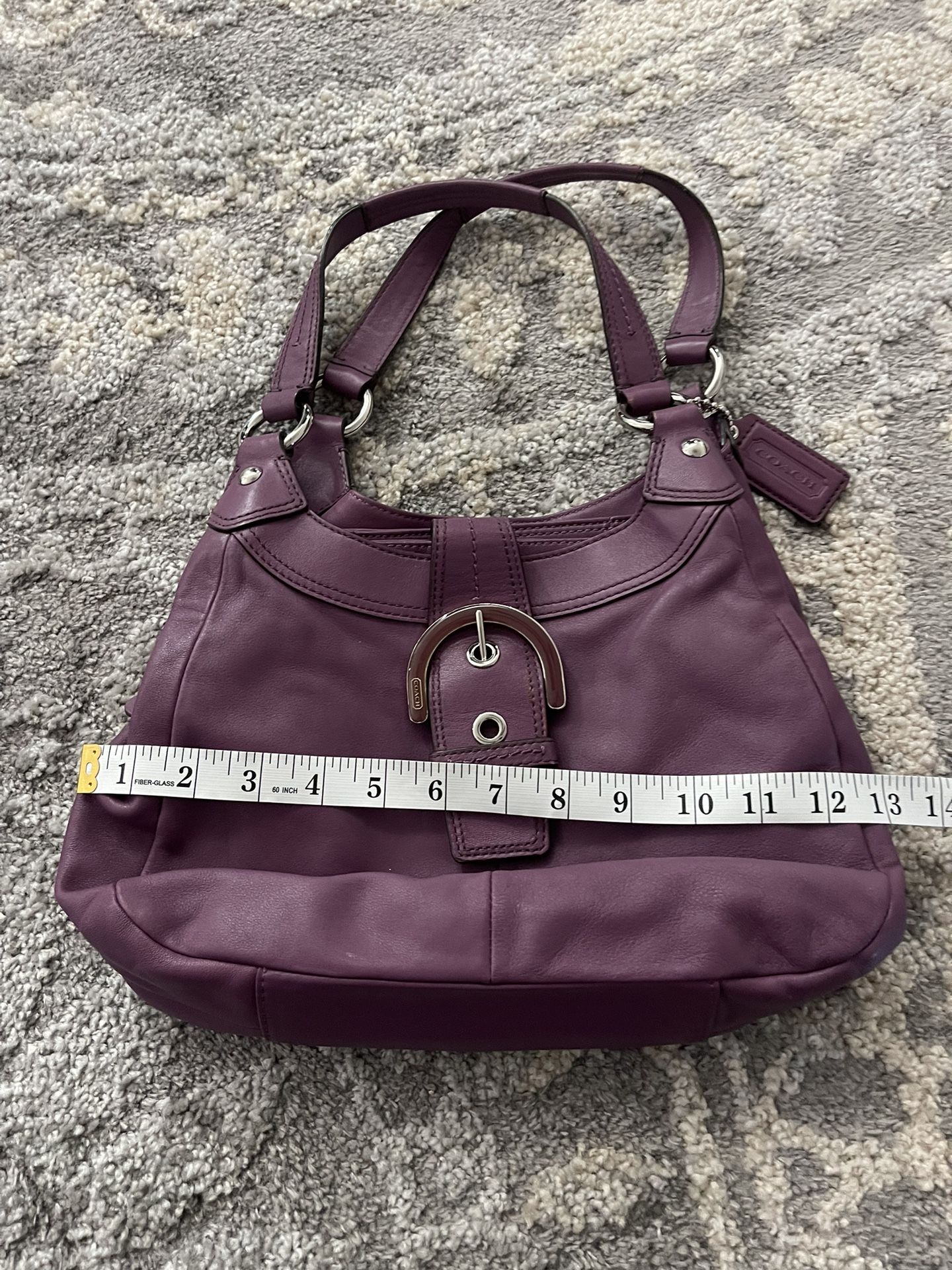 Coach Lynn purple leather belted hobo shoulder bag Size: 12x9x3 ish Coach