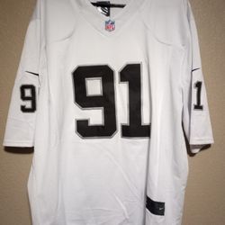 Oakland Raiders Justin Tuck 91 XL White 🐻‍❄️ Black 🖤