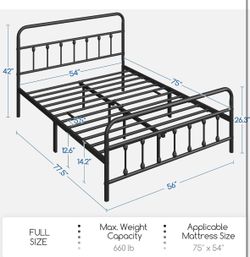 Metal Bed Frame + bed