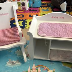 Baby Doll Changing Table And Toddler Rocking Chair